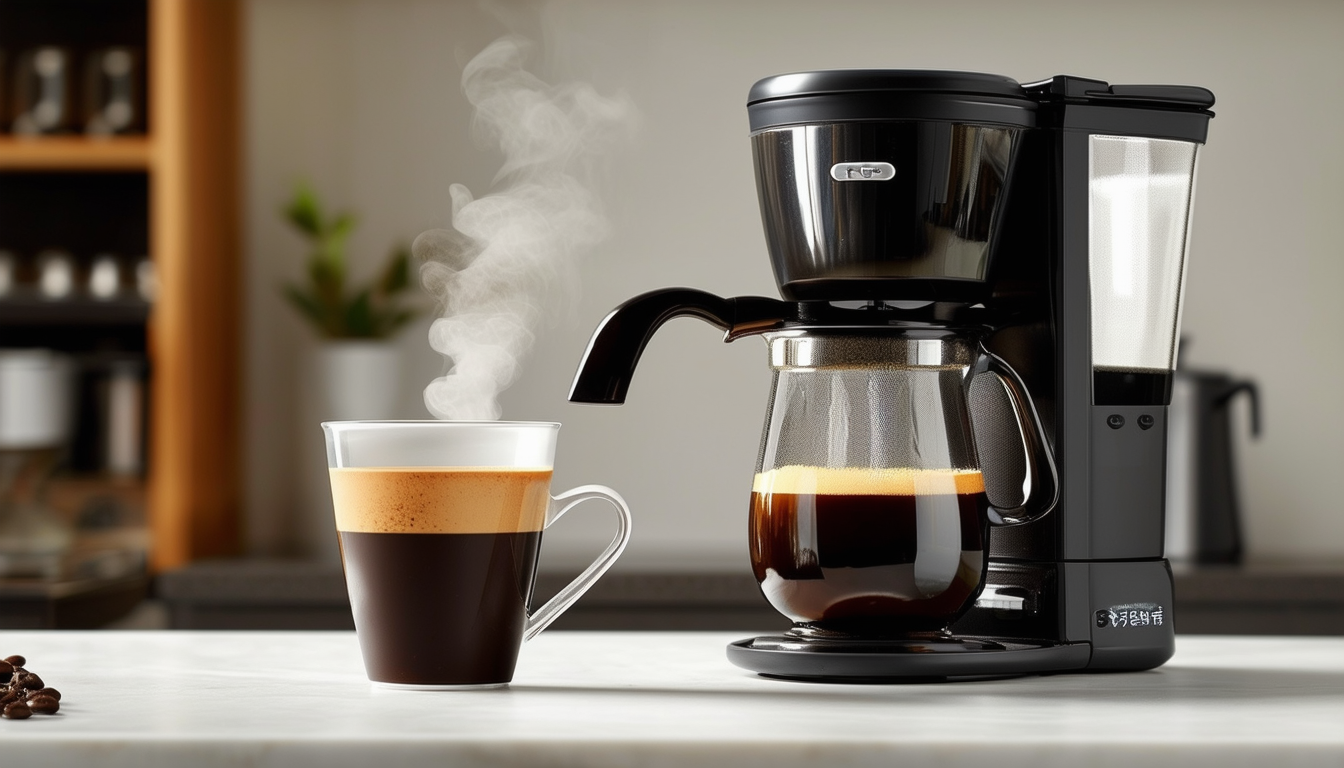 A steaming cup of perfectly brewed drip coffee nex
