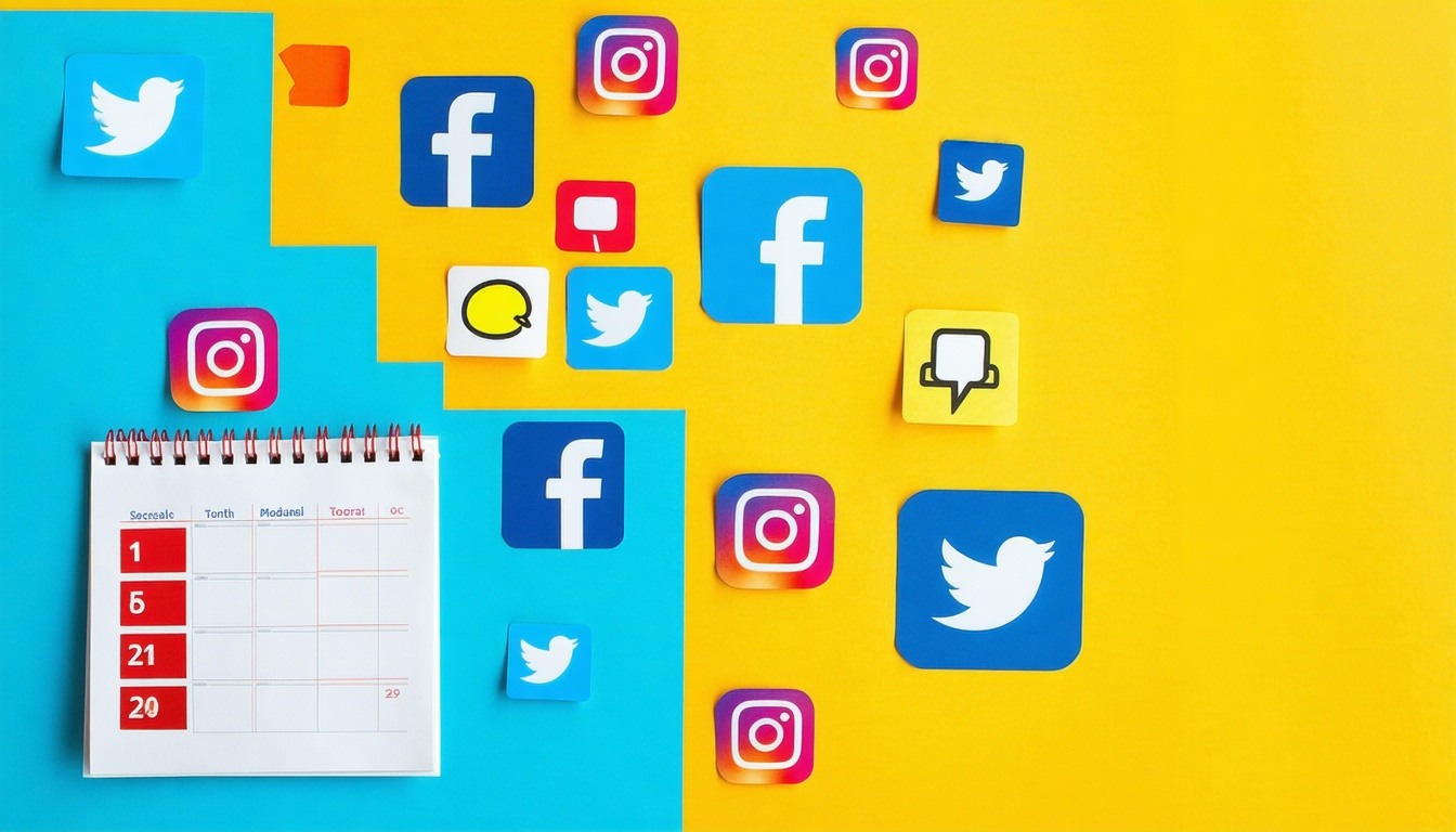 A vibrant image showcasing various social media ic